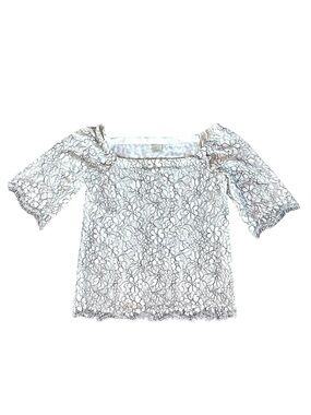 Ecru White Floral Lace Blouse